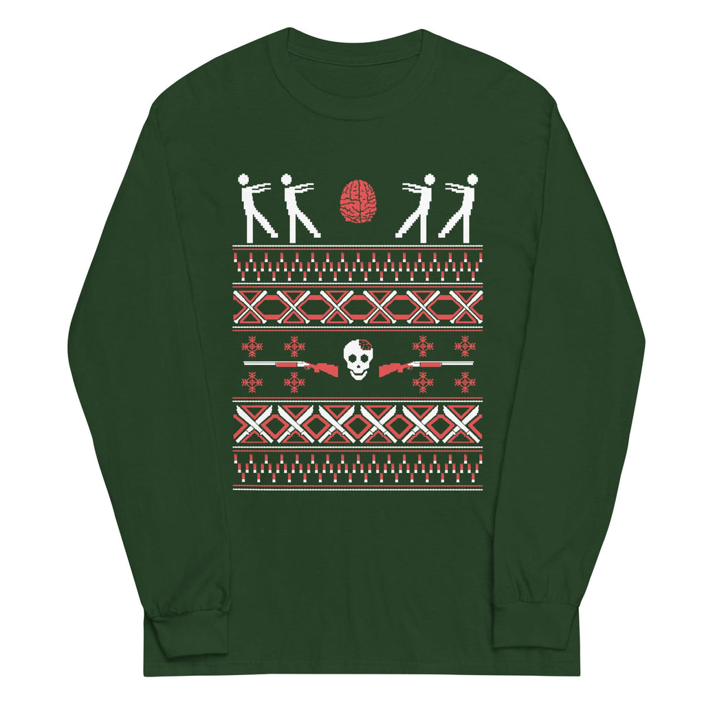 Zombie Christmas Sweater Unisex Long Sleeve Tee