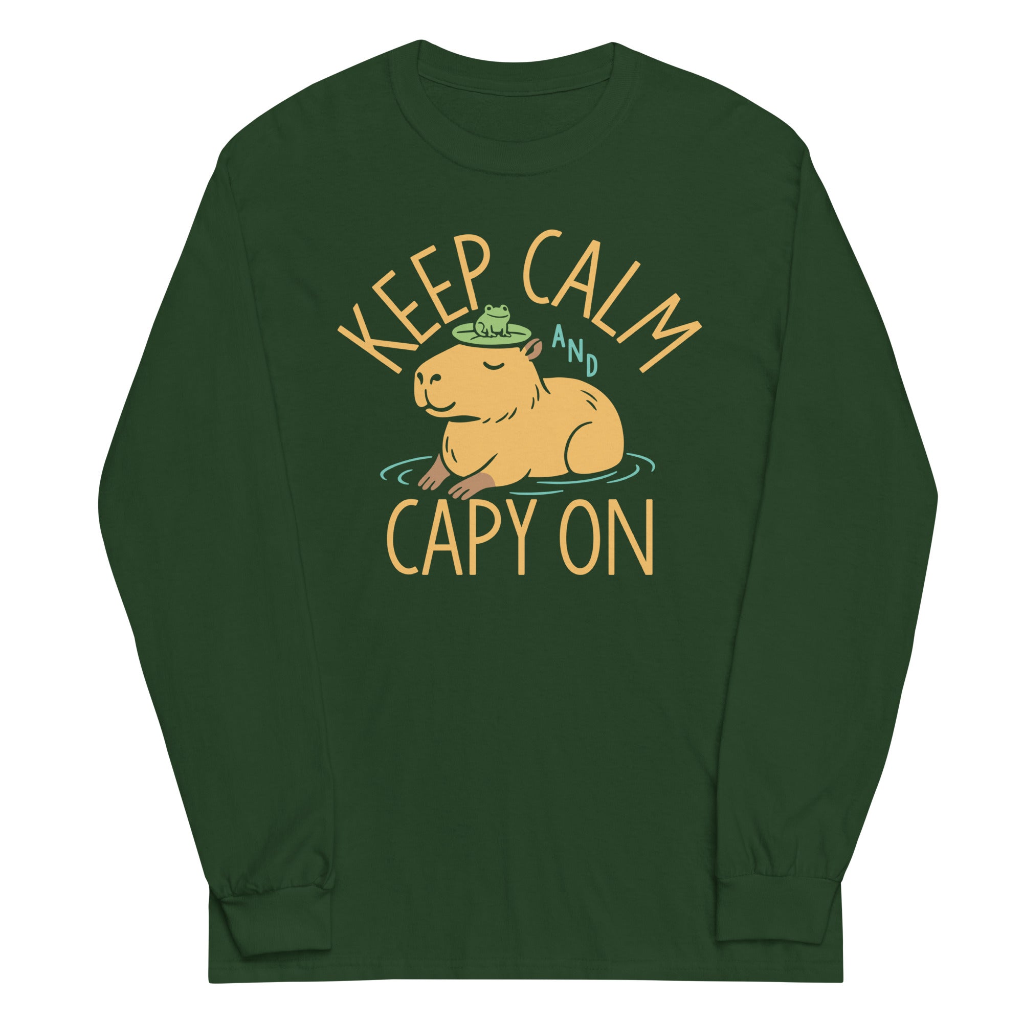 Keep Calm And Capy On Unisex Long Sleeve Tee