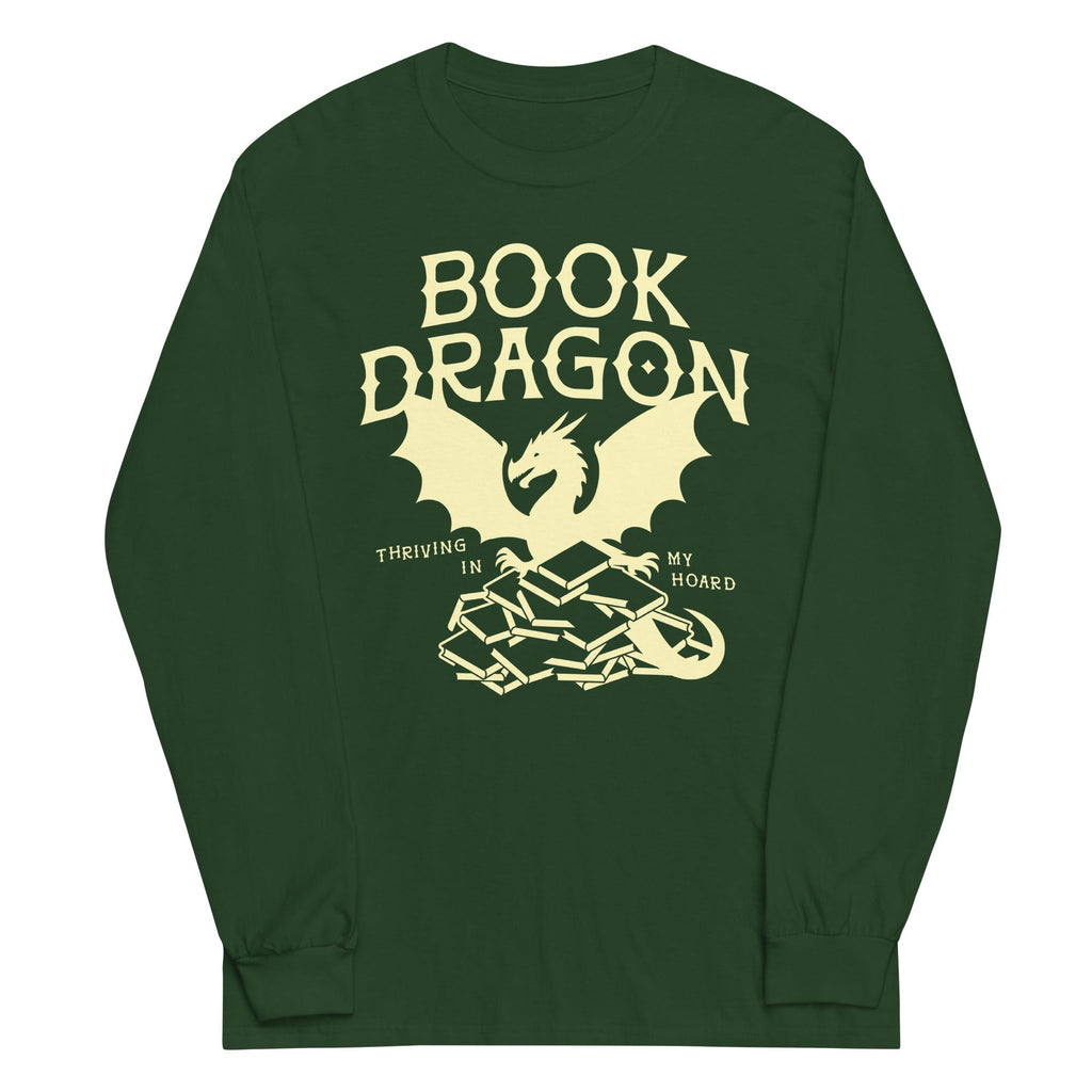 Book Dragon Thriving In My Hoard Unisex Long Sleeve Tee