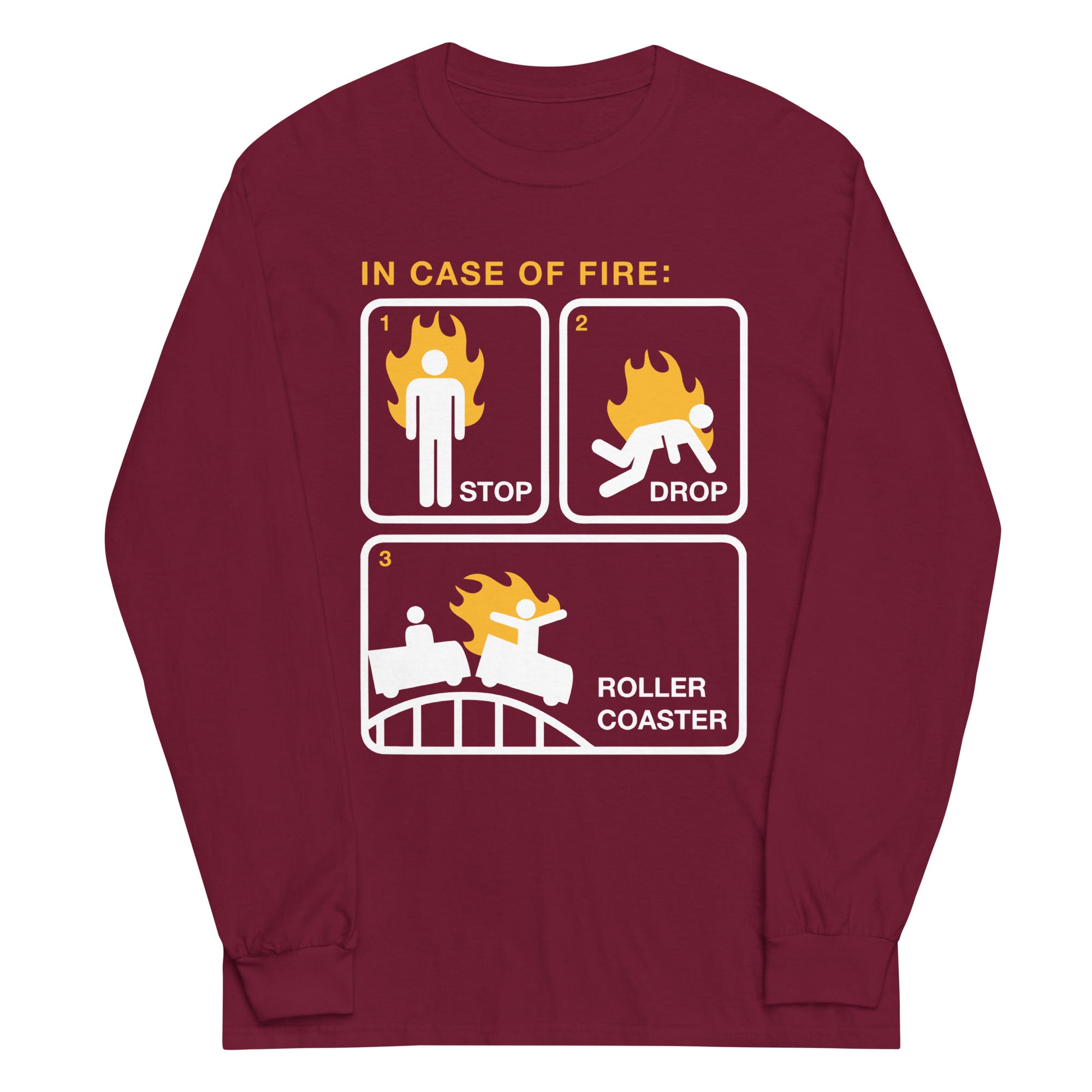 Stop Drop Roller Coaster Unisex Long Sleeve Tee