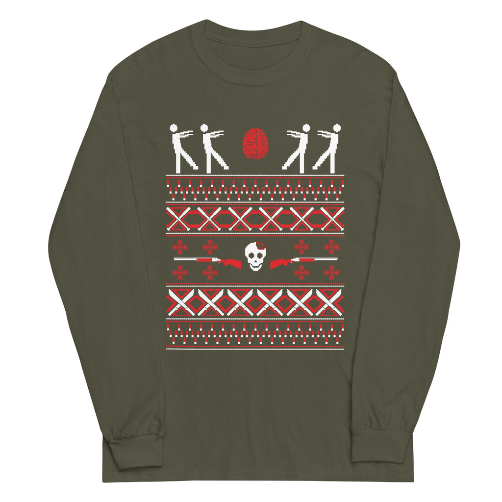 Zombie Christmas Sweater Unisex Long Sleeve Tee