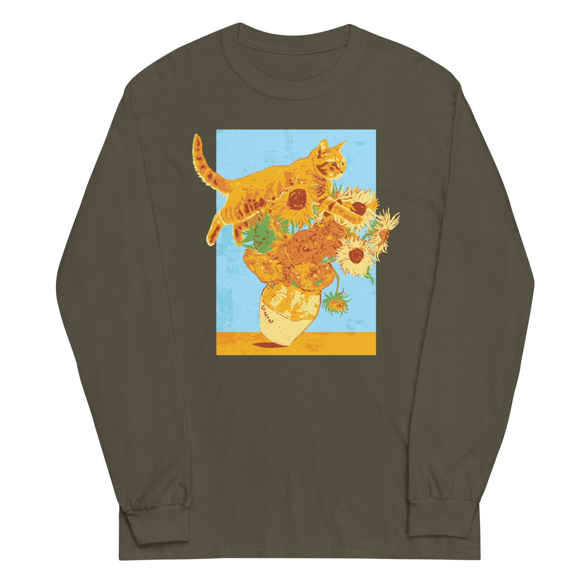 Van Gogh's Cat Unisex Long Sleeve Tee