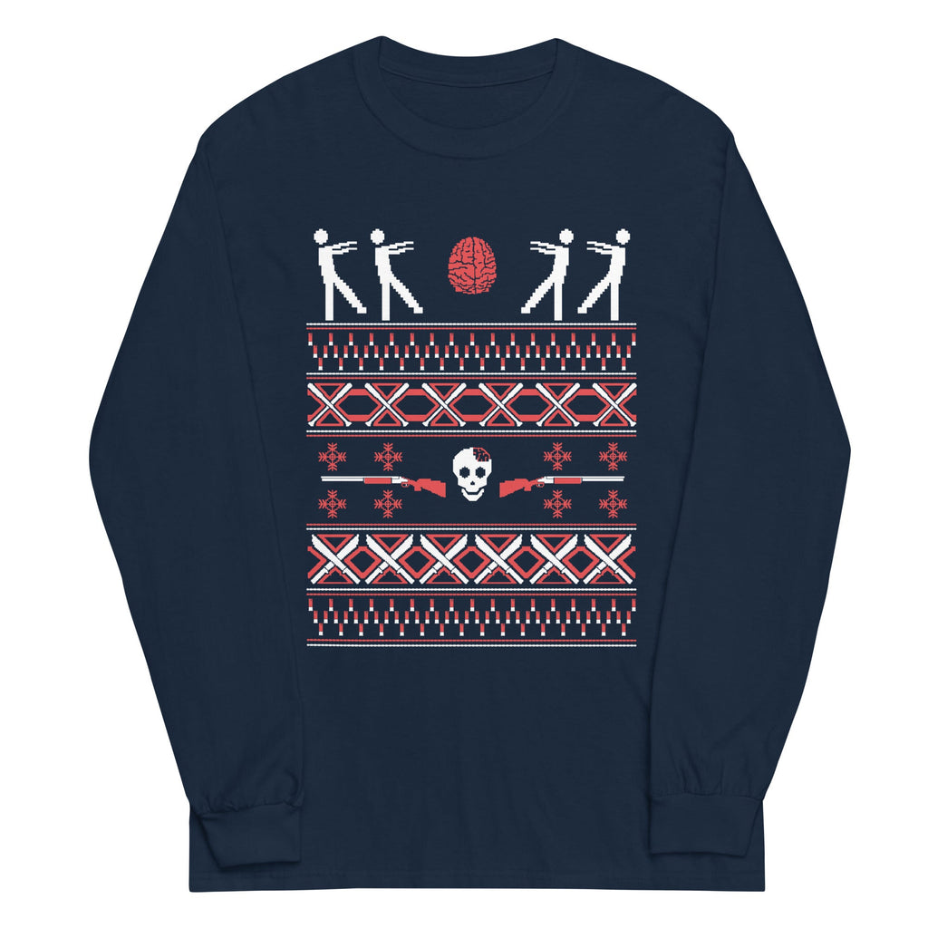 Zombie Christmas Sweater Unisex Long Sleeve Tee