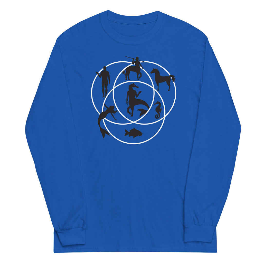 Human Horse Fish Venn Diagram Unisex Long Sleeve Tee