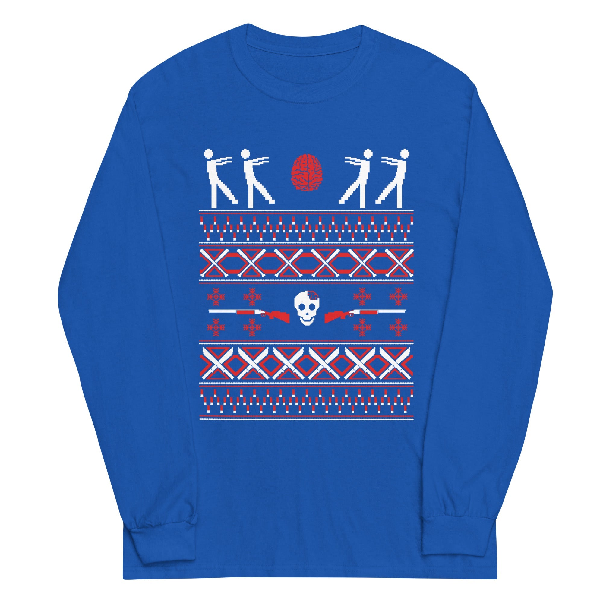 Zombie Christmas Sweater Unisex Long Sleeve Tee