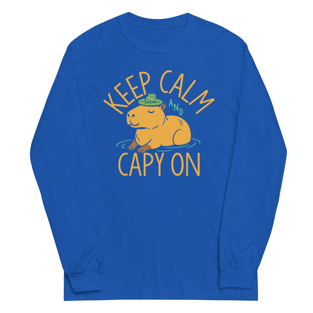 Keep Calm And Capy On Unisex Long Sleeve Tee