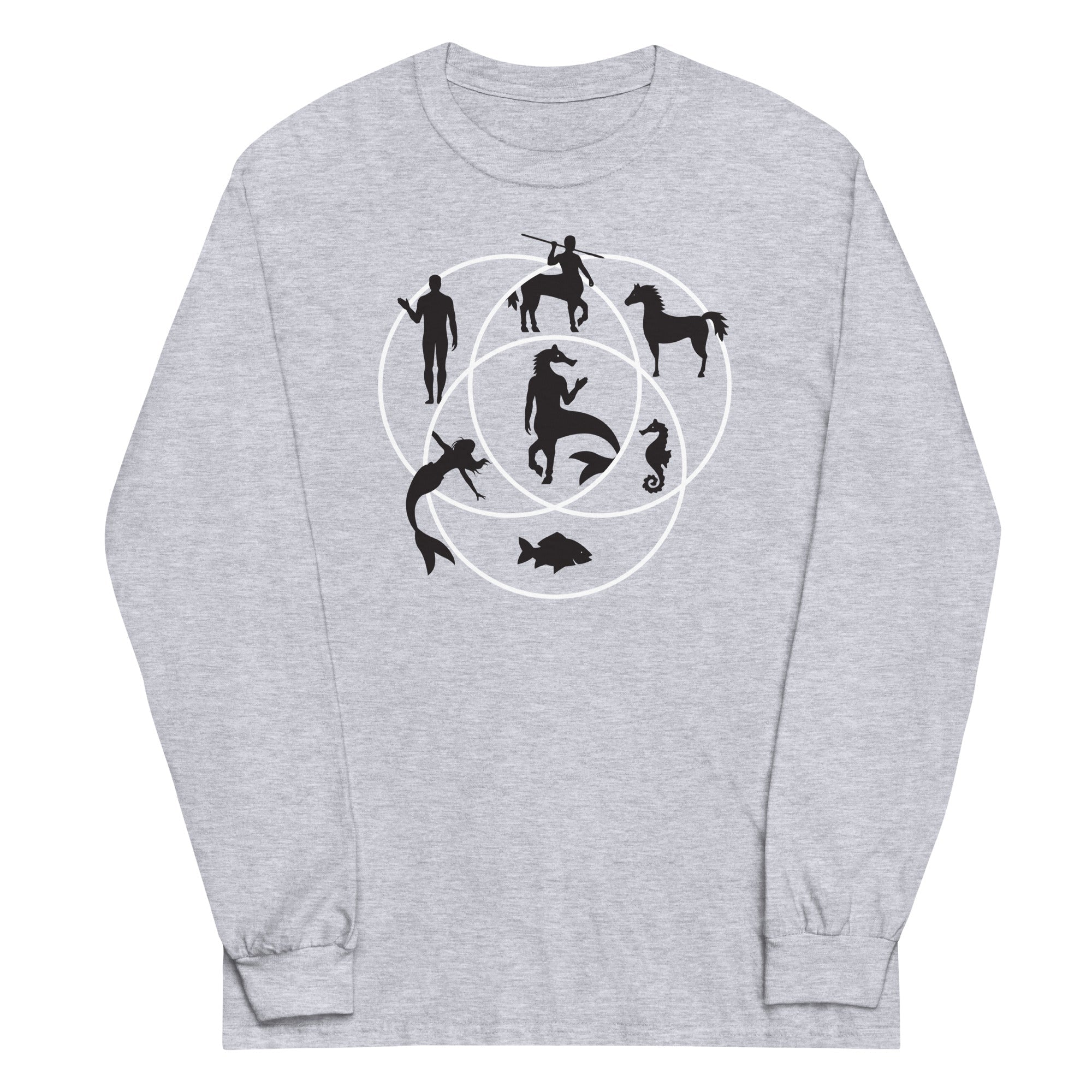 Human Horse Fish Venn Diagram Unisex Long Sleeve Tee