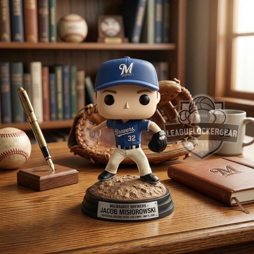 Milwaukee Brewers Jacob Misiorowski Historical Record Pitch 103.6 Mph Vinyl Figure