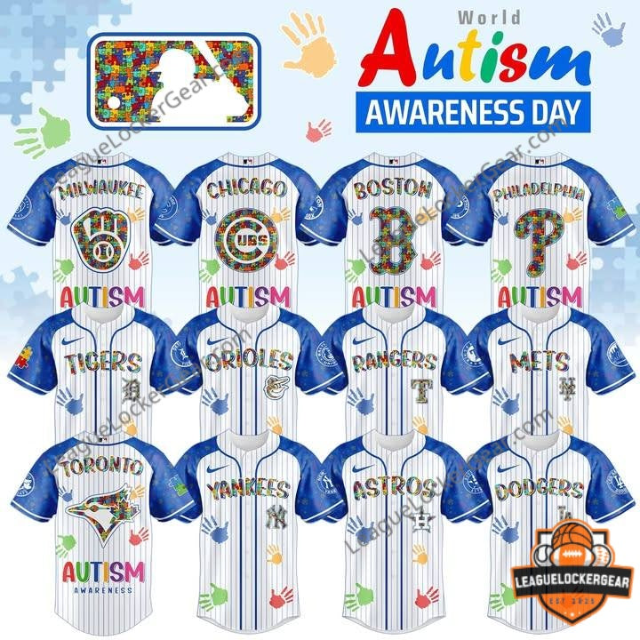 All Team MLB x World Autism Awareness Day Baseball Jersey