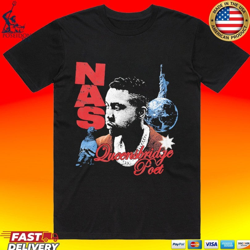 Nasir Jones Nas Queensbridge Poet T-shirt