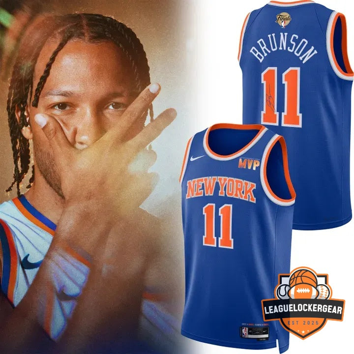 Knicks Jalen Brunson MVP Finals Signed Basketball Jersey
