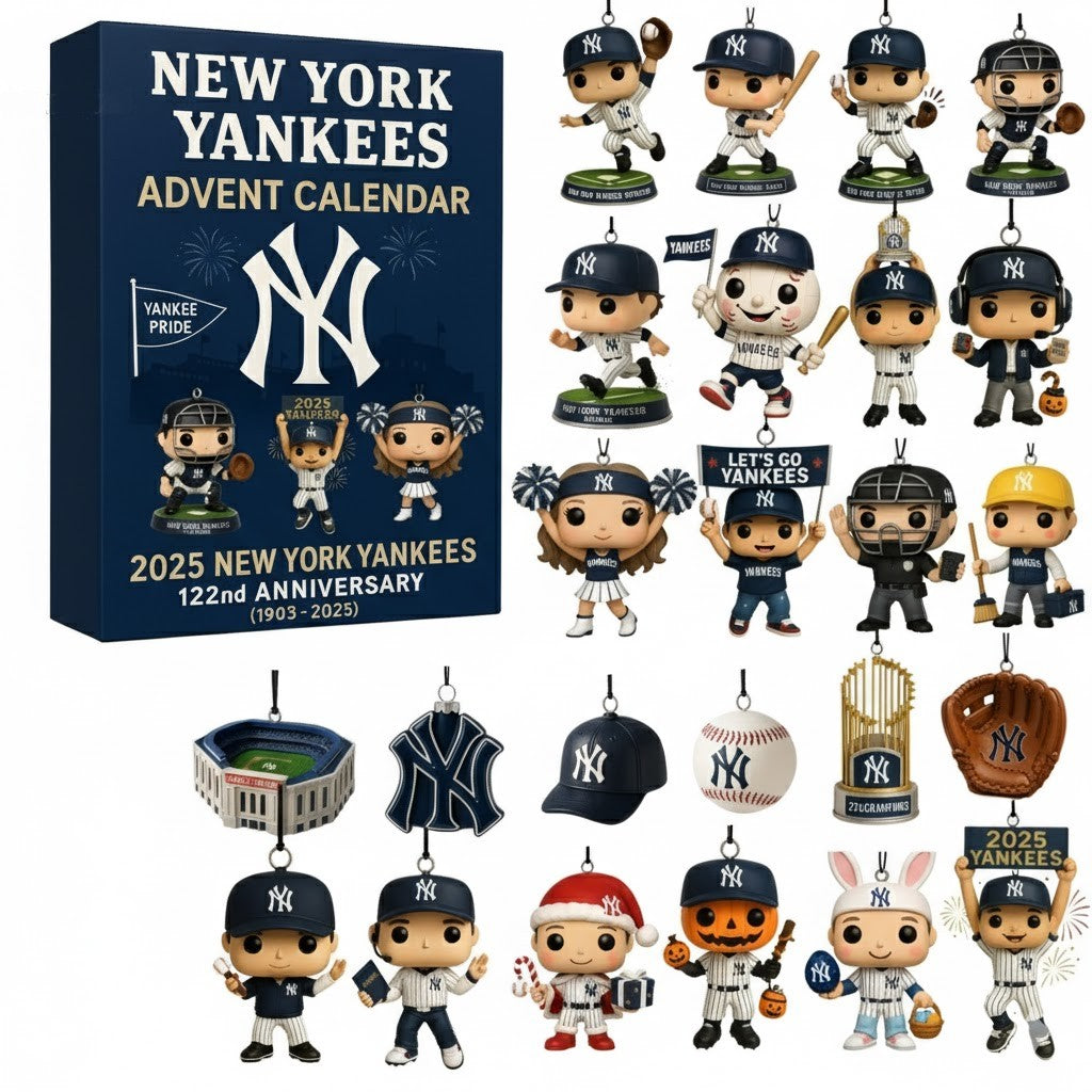 New York Yankees 122nd Anniversary (1903-2025) Mini Figure Advent Calendar – 24-Day MLB Collector’s Holiday Gift