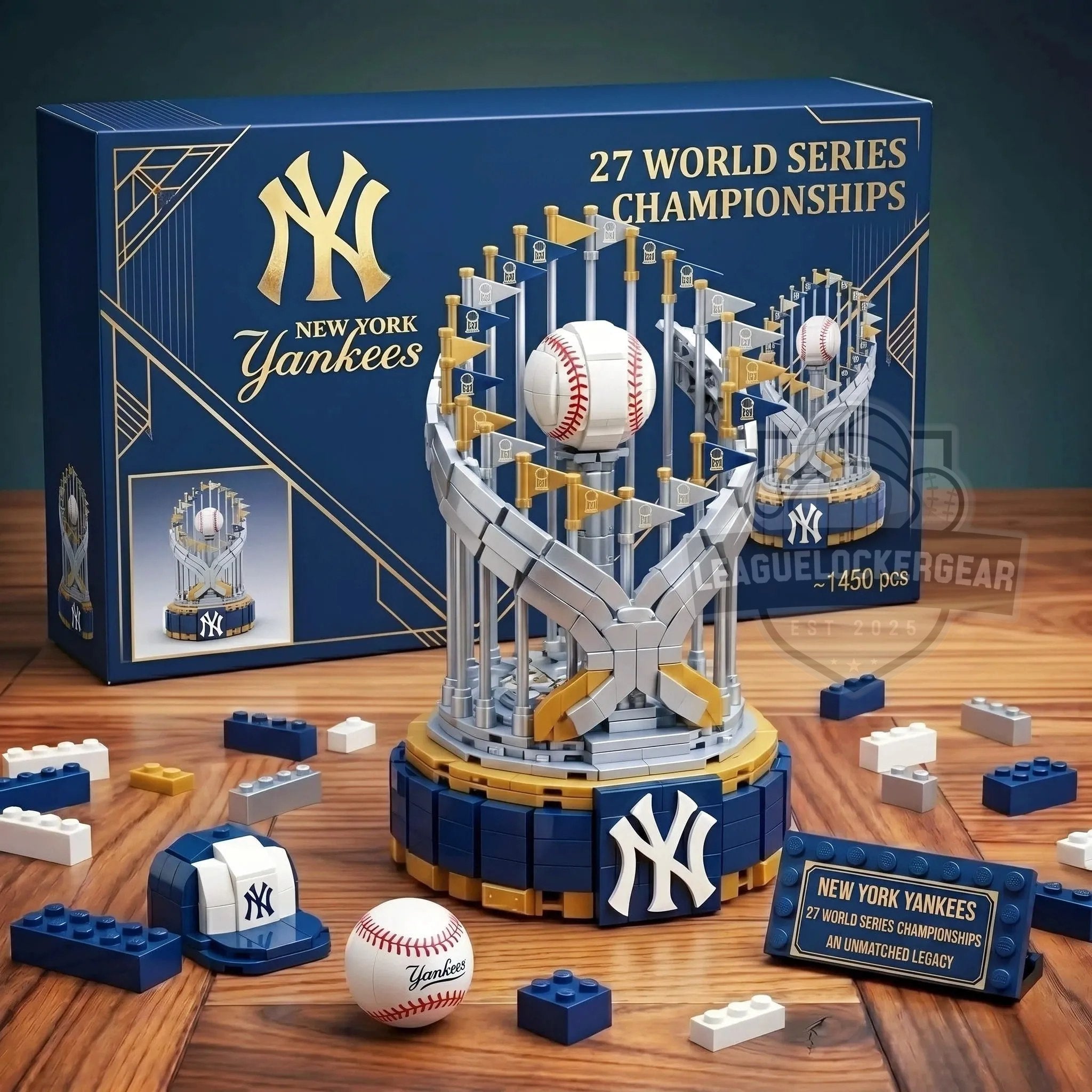 New York Yankees 27 World Series Championships Trophy Building Block Set