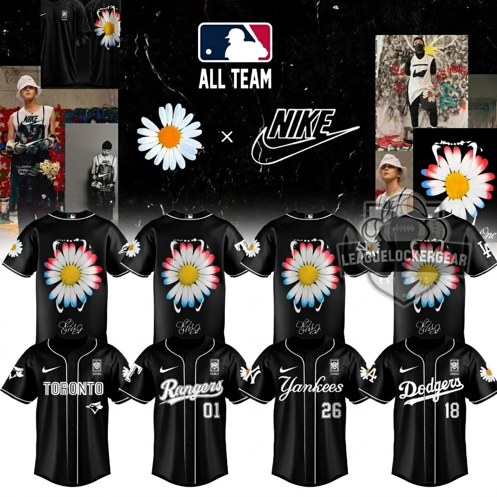 New York Yankees G-DRAGON Daisy Flower Baseball Jersey