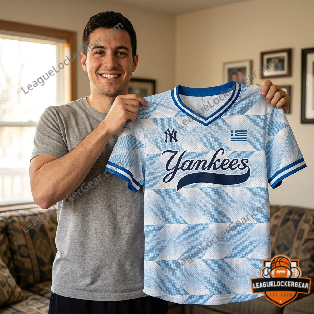New York Yankees Greek American Night Baseball Jersey