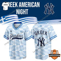 New York Yankees Greek American Night Baseball Jersey