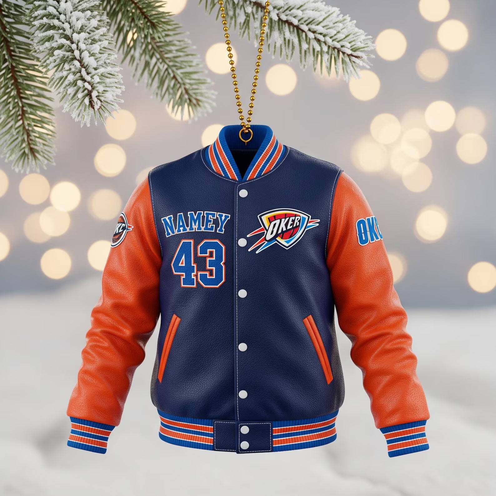 OKC Thunder Legacy Jacket Ornament 2025 – Personalized Edition