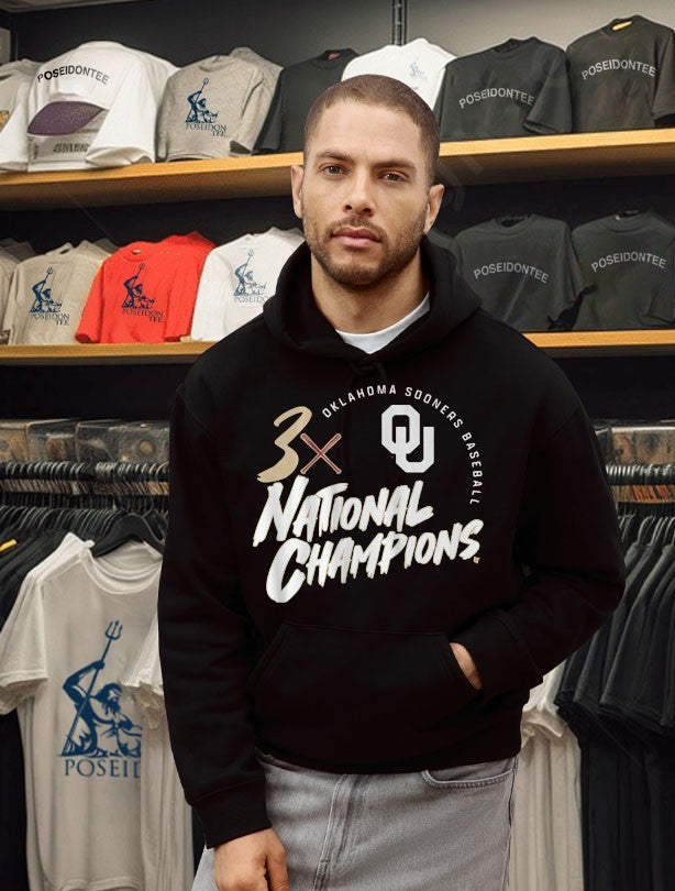 Oklahoma Baseball 3-time National Champions T-shirt
