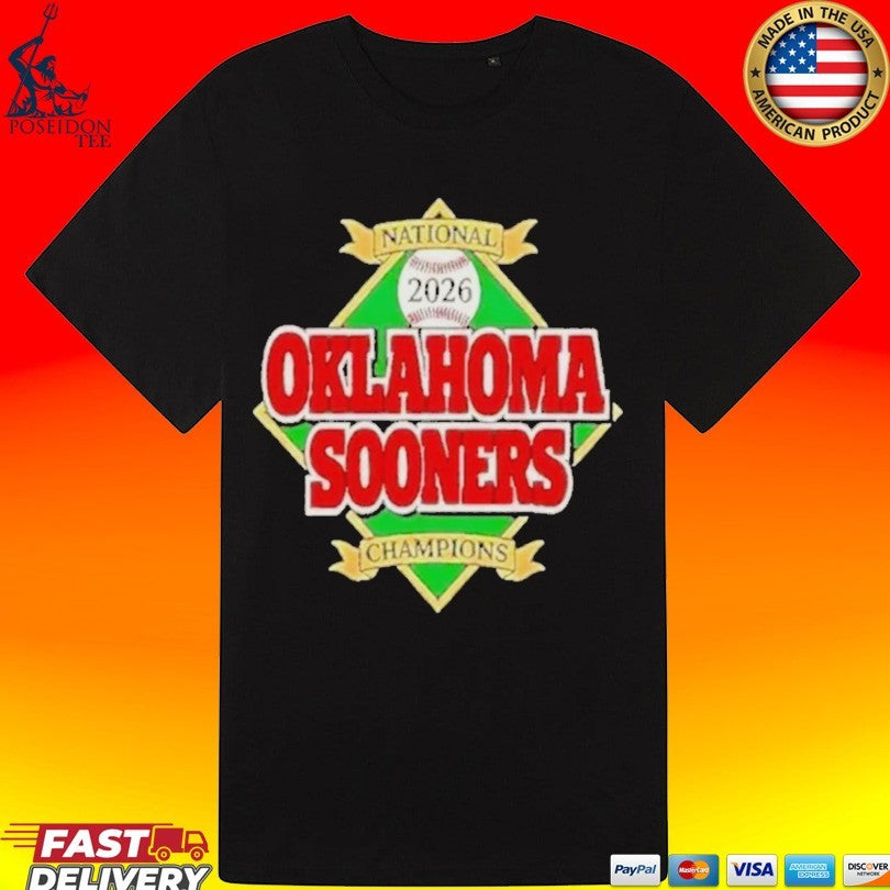 Oklahoma Sooners Baseball Mlb Champions 2026 National Diamond T-shirt