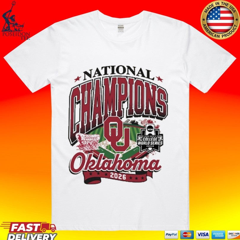 Oklahoma Sooners Ivory 2026 College World Series Champions Stretch T-shirt