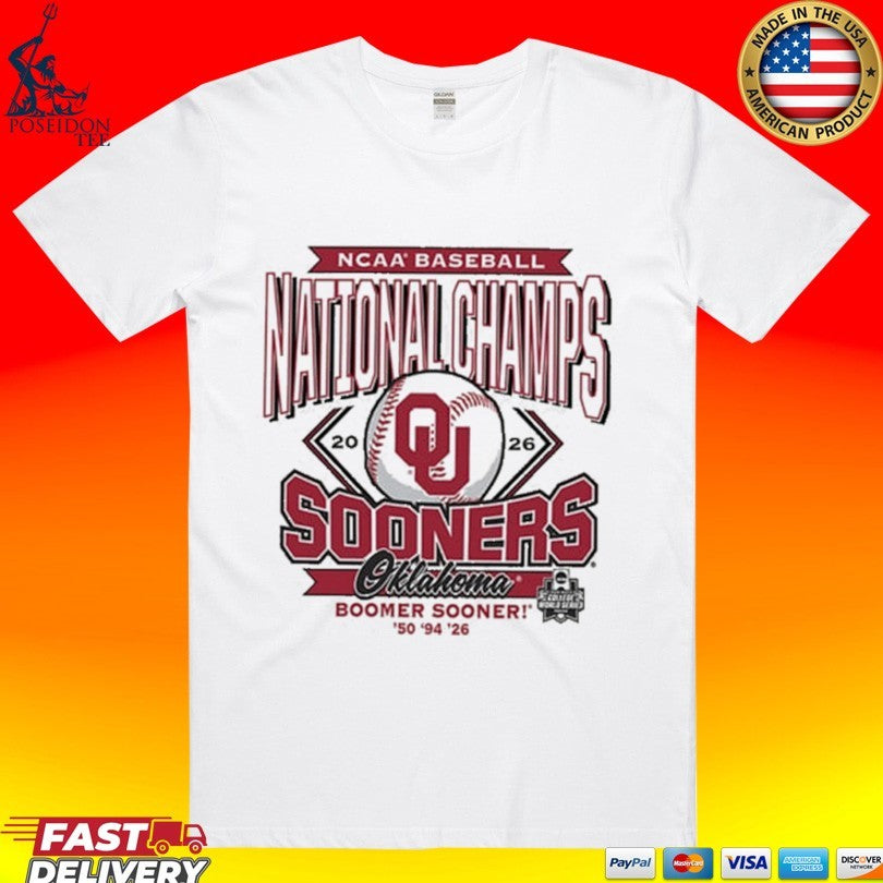 Oklahoma Sooners Natural 2026 College World Series Multi-champions Boomer Sooner T-shirt