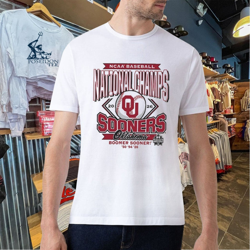 Oklahoma Sooners Natural 2026 College World Series Multi-champions Boomer Sooner T-shirt