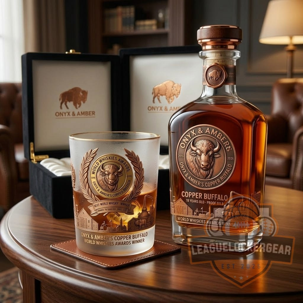 Onyx & Amber Copper Buffalo World Whiskies Awards 2026 Winner Whiskey Glass