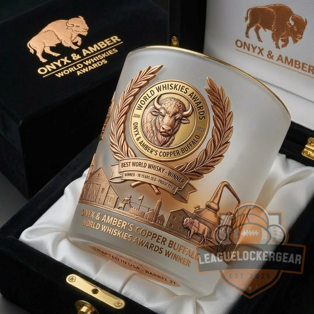Onyx & Amber Copper Buffalo World Whiskies Awards 2026 Winner Whiskey Glass