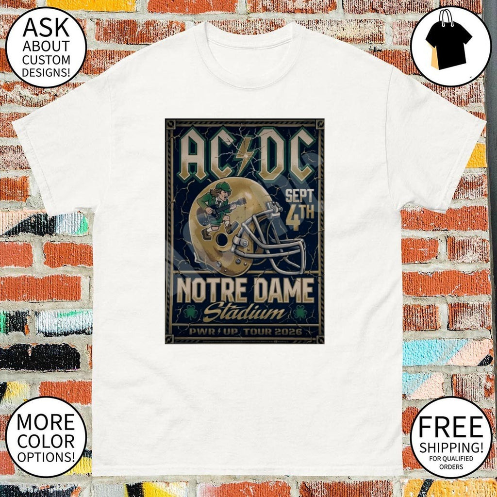 ACDC Band Notre Dame Stadium PWR up Tour 2026 shirt