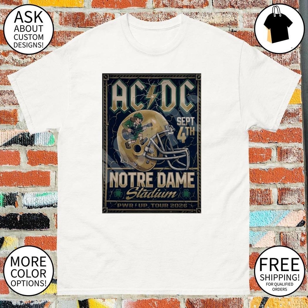 ACDC Band Notre Dame Stadium PWR up Tour 2026 shirt