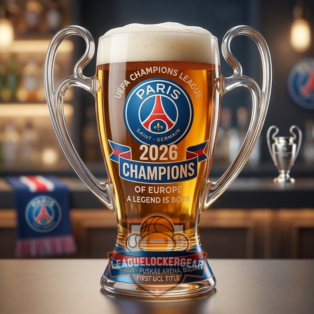 Paris Saint-Germain 2026 UEFA Champions League Troply Beer Glass