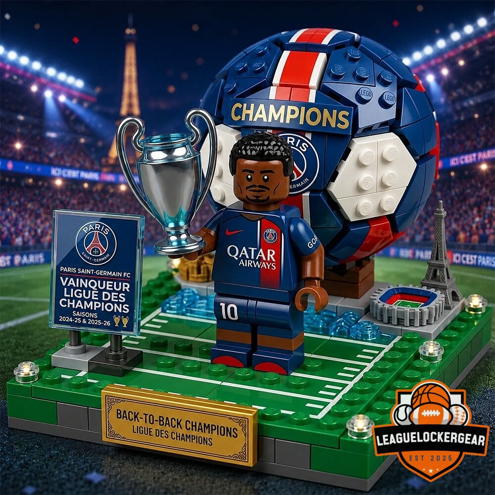 Paris Saint-Germain FC Back-To-Back Champions League Winner LEGO Display Set