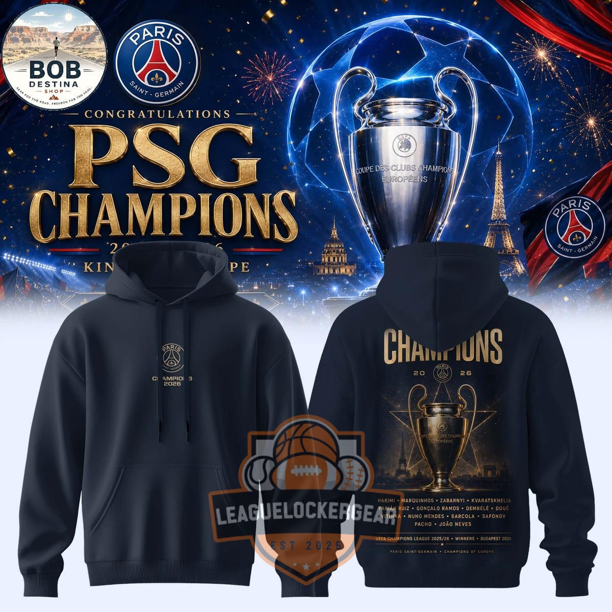 Paris Saint-Germain UEFA Champions League 2025/26 Winners Hoodie