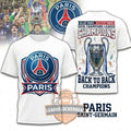 Paris Saint-Germain UEFA Champions League Back to Back 2026 Champions T-Shirt