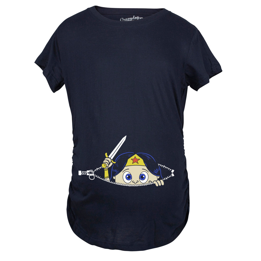 Peeking Captain Warrior Woman Maternity T Shirt