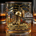 Personalized Military Veteran William Jackson The Veteran Myth Legend Golden Tribute Whiskey Glass
