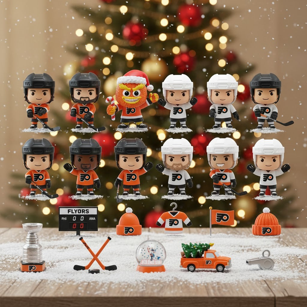 Philadelphia Flyers Advent Calendar 2025 – Merry Christmas Retro Orange Fan NHL Hockey Collectible Set
