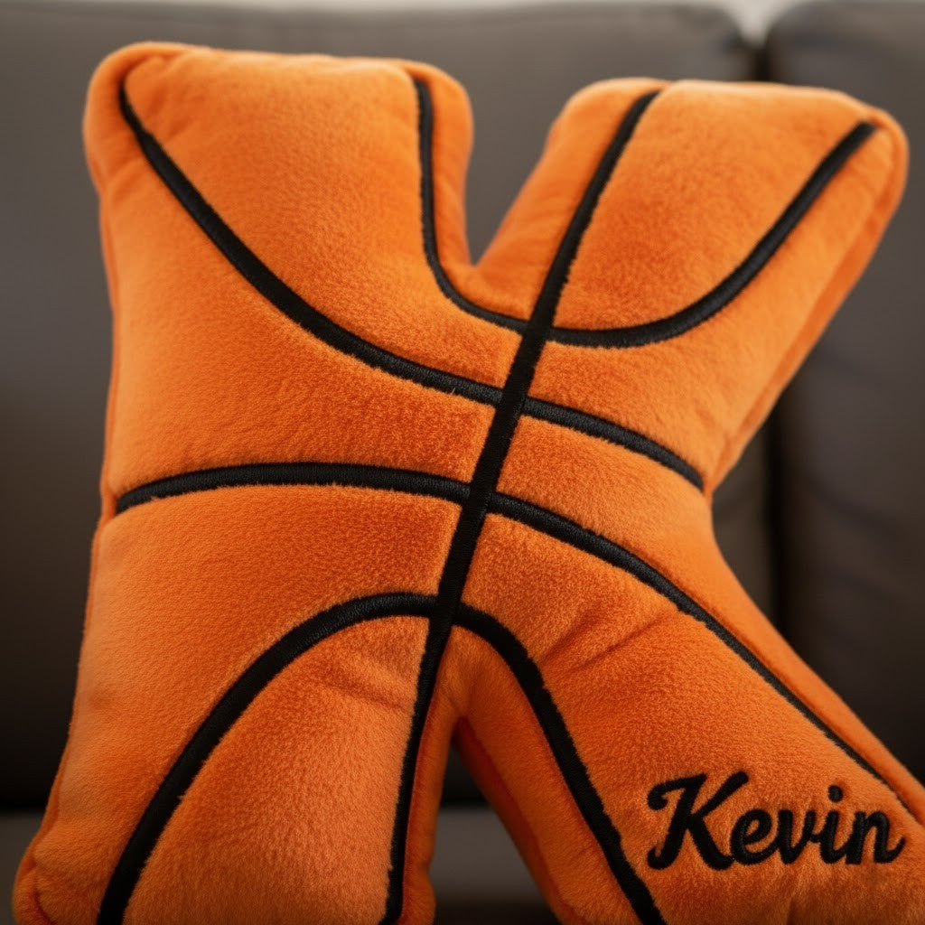 Personalized NBA Basketball Letter Pillow – Custom Name Initial Cushion Gift 2025