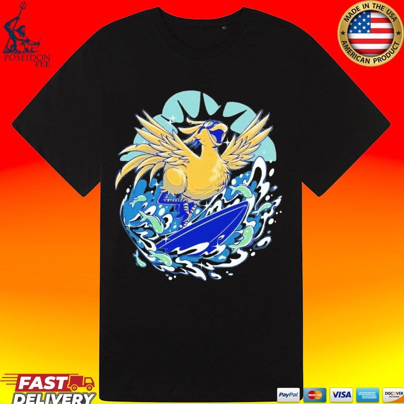 Pop Culture Wizard Surfing Bird T-shirt