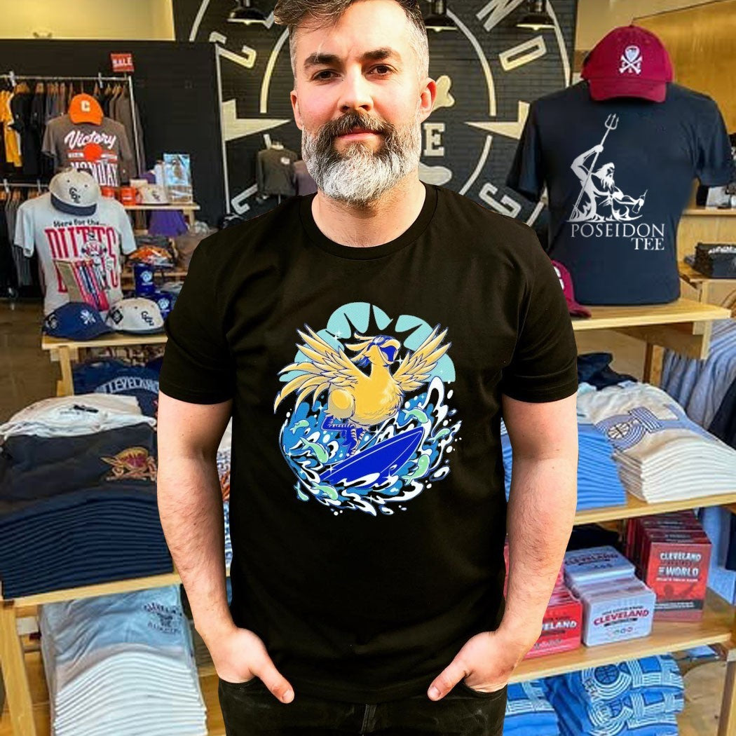 Pop Culture Wizard Surfing Bird T-shirt