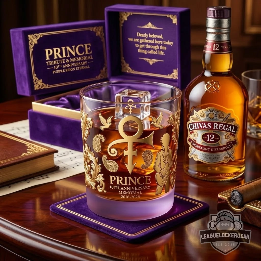 Prince 10th Anniversary Memorial Purple Whiskey Glass