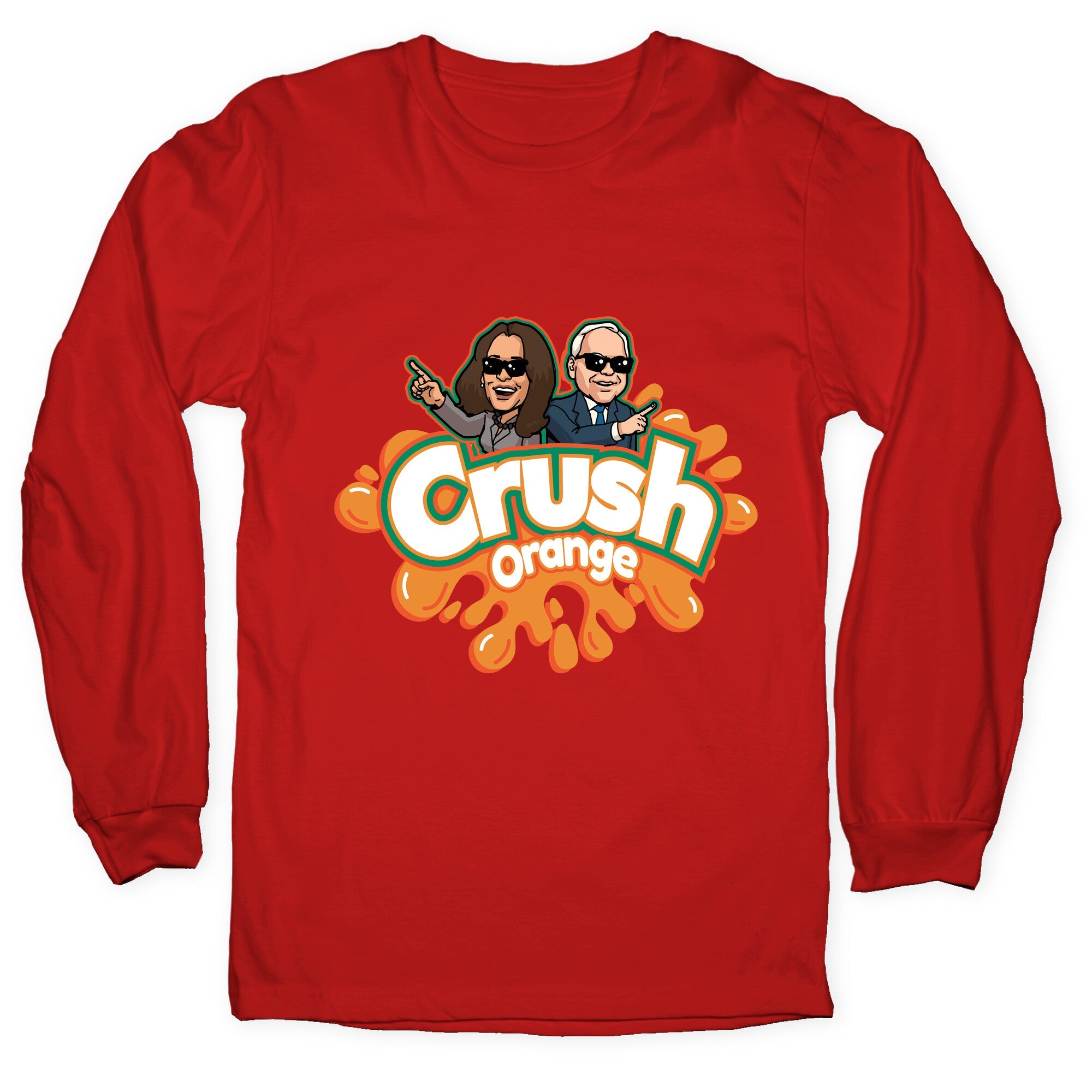 Orange Crush Harris Walz 2024 Longsleeve Tee