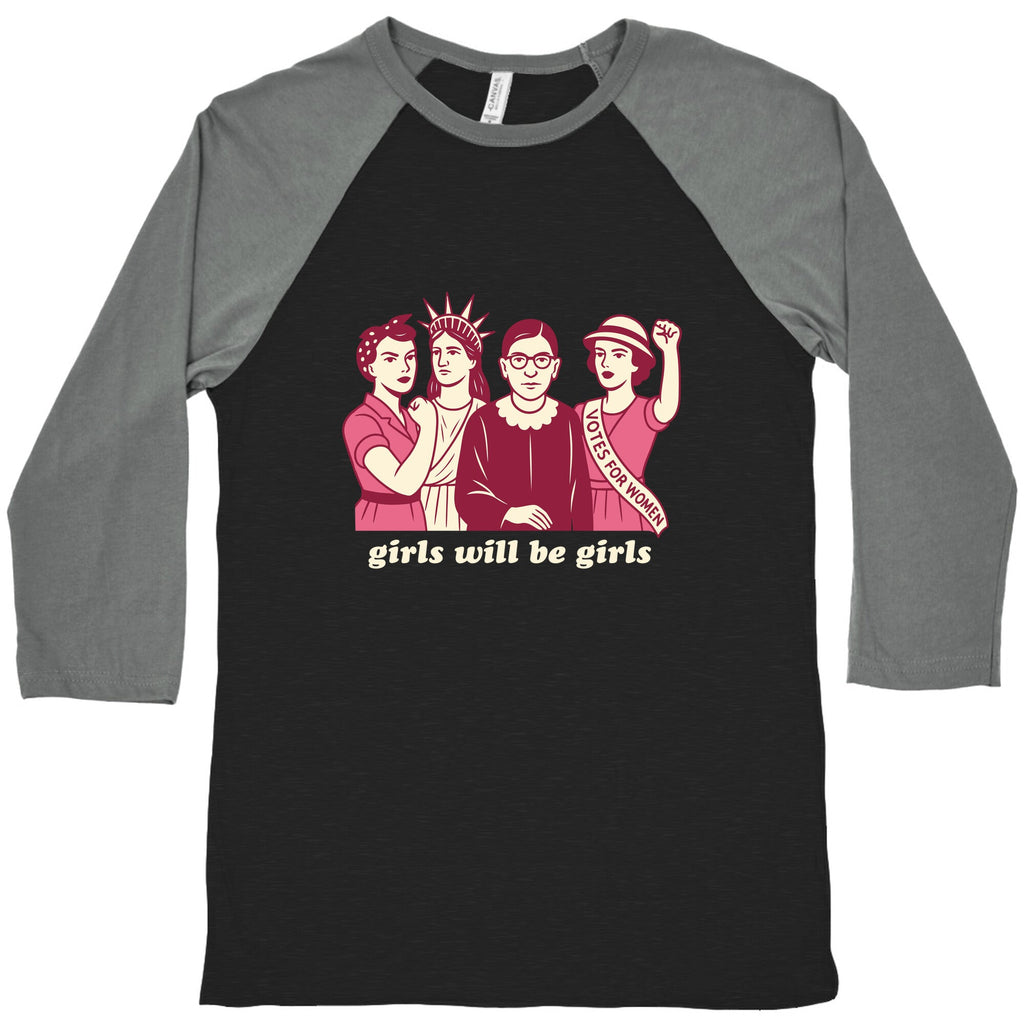 Girls Will Be Girls Fourth of July Baseball Tee
