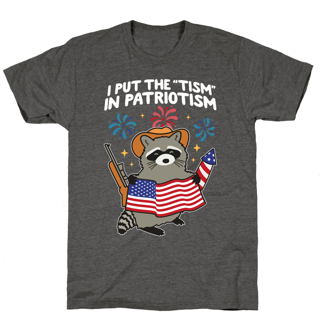 Tism In Patriotism Racoon Unisex Triblend Tee