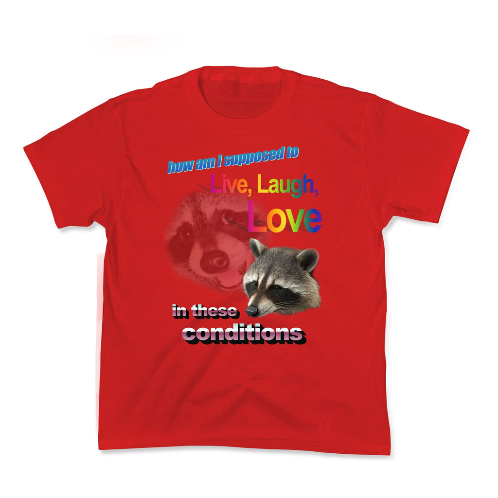 Live Laugh Love Raccoon Kids Tee
