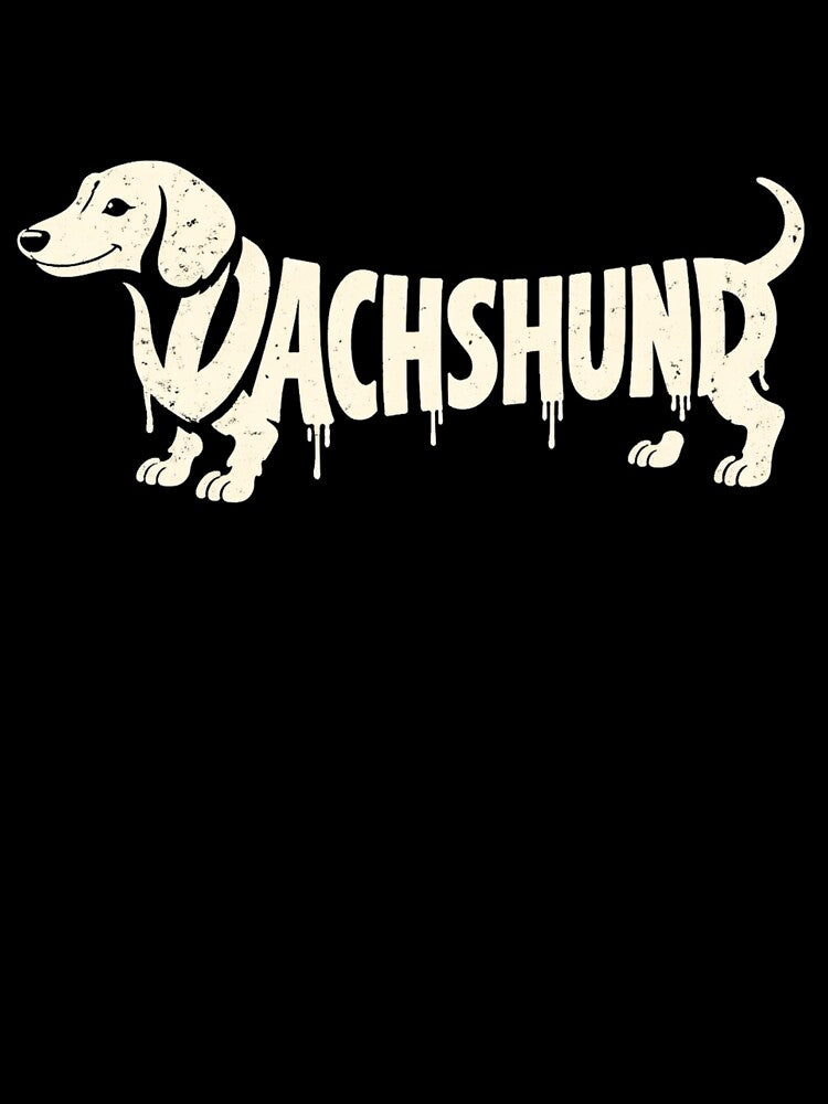 Dachshund Typography Dog Silhouette Funny Wiener Dog Design by VibeOffline Studio