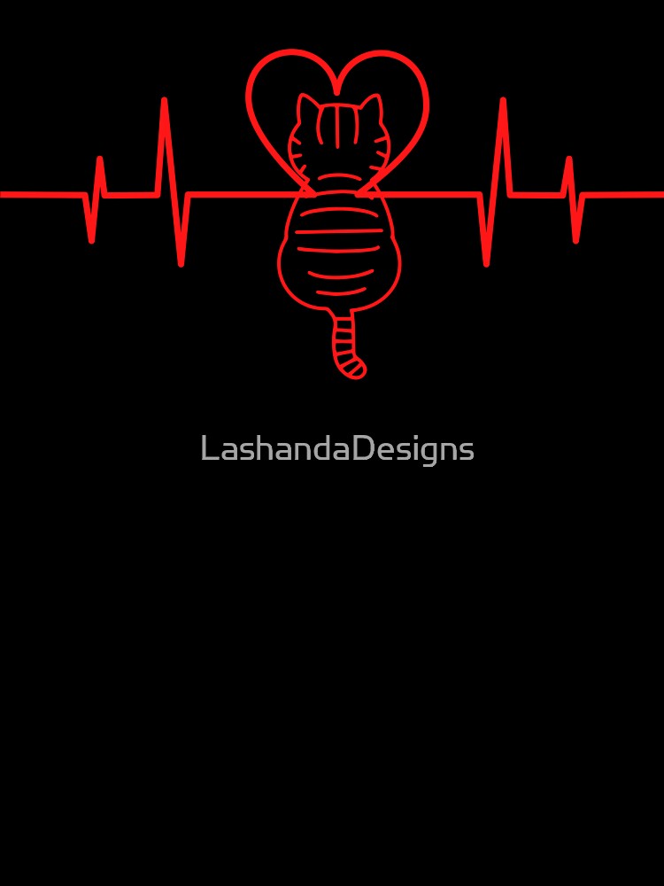 Cat Heartbeat Lover by LashandaDesigns