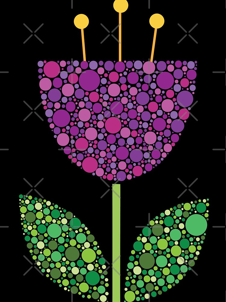 Purple Retro Dot Flower by kjeppson