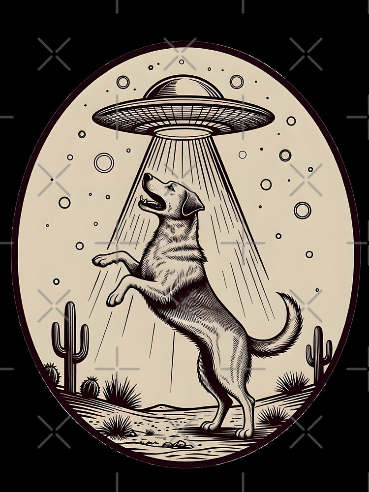 Desert Dog Abduction UFO Illustration by Clauxel