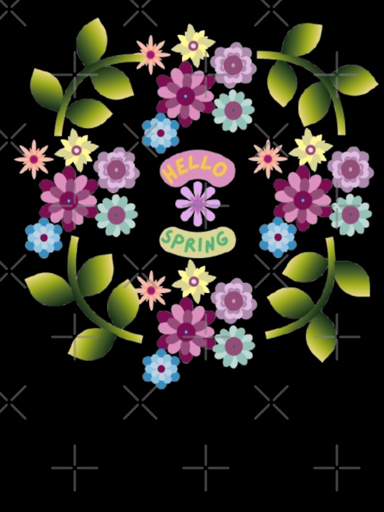 Hello Spring Floral Wreath Cute Pastel Flowers Cottagecore Coquette Aesthetic Design by HopeAndHustle